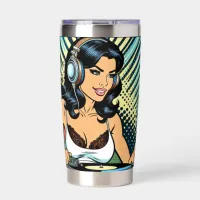 Pretty Pop Art Deejay Jamming Insulated Tumbler