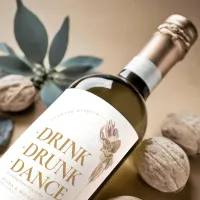 Boho Oasis Wedding Drink Drunk Dance V2 ID959 Wine Label