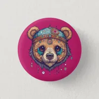 Hippie Bear I Button