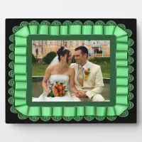 Personalized Wedding Photo Mint Lace Ribbon Frame