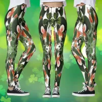 Kaleidoscope Mouse in Clover St Patrick's Day Leggings