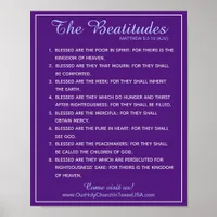 Holy Scripture Matthew 5:3 to 5:10 Beatitudes Poster