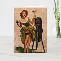 Naughty Pinup Photographer, Birthday Card