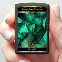 Shimmering Green Holographic Patterns Zippo Lighter