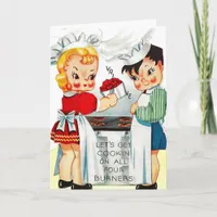 Vintage Valentine Get Cooking Holiday Card