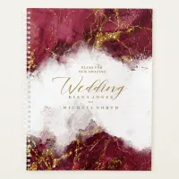 Marble Glitter Wedding Burgundy Gold ID644 Planner