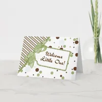 Green & Brown Welcome Little One Congrats Card