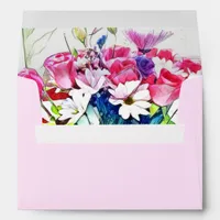 Pink Floral Flower Envelope