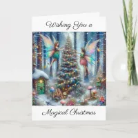 Magical Fairies and Elves Christmas Tree Card