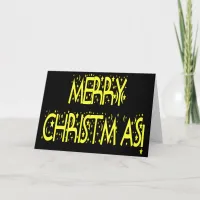 Merry Christmas Starry Night Font Holiday Card