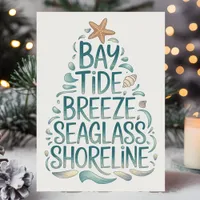 Coastal Christmas Tree Beach Holiday Card