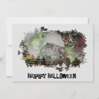 *~* OLD BARN SPOOKY BARN GHOST HALLOWEEN CARD