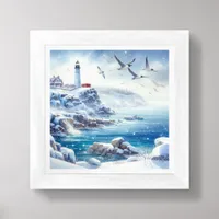 Winter Coastal Art for Small Spaces Framed Art