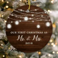 Our First Christmas Mr. and Mrs. Holiday Custom Ceramic Ornament