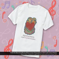 Heart the Beat Doodles Music Lovers School Name T-Shirt