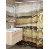 Whimsical Coffee marble  Shower Curtain