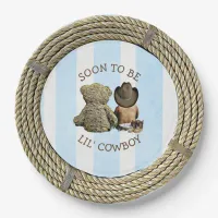 Ethnic Soon to be Lil' Cowboy Baby Shower Paper Plates