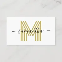 Signature Name Gold Retro Monogram Business Card