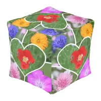 My Heart is Filled with Flowers Photo Collage Pouf