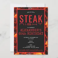 Steak Night Neighborhood BBQ Grill Birthday Party Invitation