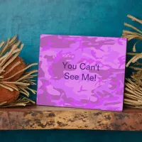 Funny Quote Light Purple Camouflage Plaque