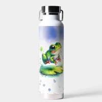 Cute Whimsical Frog | Funny Toad Pun Water Bottle