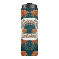 Spin a Spooky Halloween Vintage Creepy Thermal Tumbler