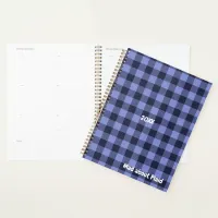 Buffalo Plaid Blue & Black Monogram Simple | Planner