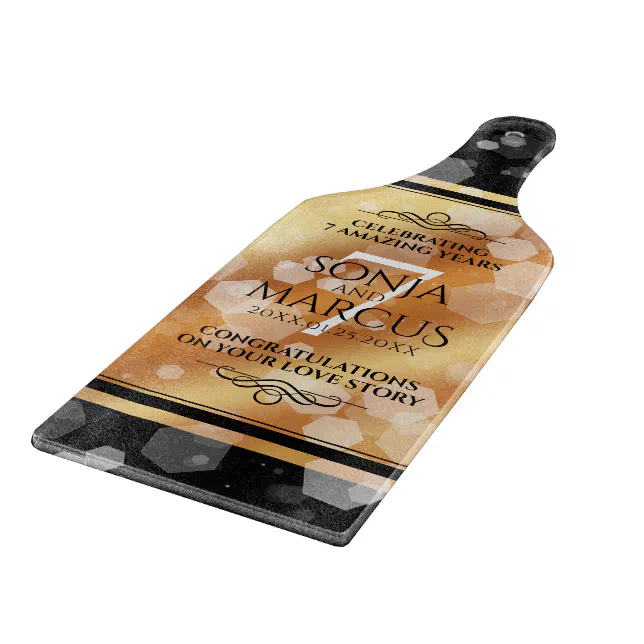 Elegant 7th Copper Wedding Anniversary Celebration Cutting Board