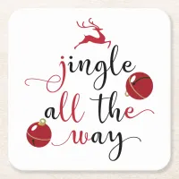 jingle all the way square paper coaster