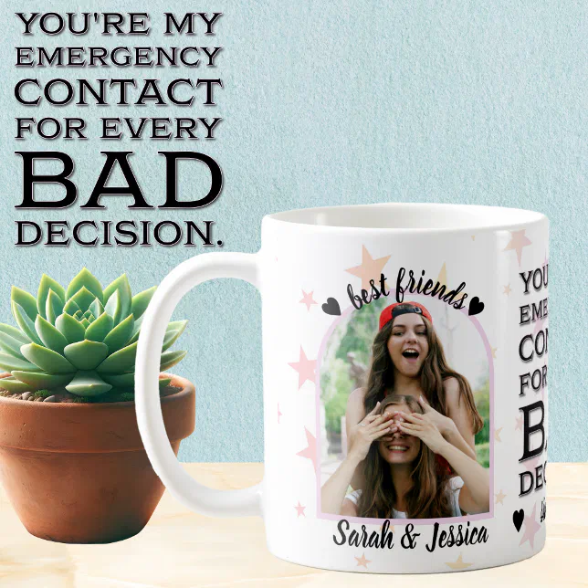 Emergency Contact Friendship Custom Photo Coffee Mug