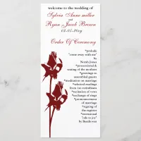 red rose  Wedding program