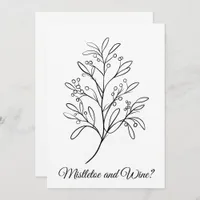 Funny Mistletoe and Wine, Your Place or Mine? Holiday Card