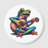 Cute Frog Playing a Guitar Magnet