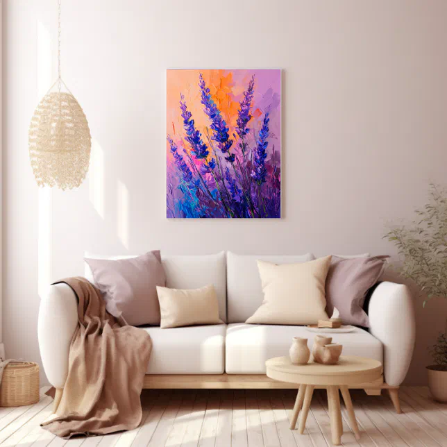 Lavender Plant Oil-Painting Canvas Print