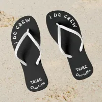 Minimalist Bride Tribe Black White Bachelorette Flip Flops