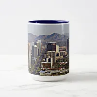 Downtown View of Phoenix, Arizona Two-Tone Coffee Mug