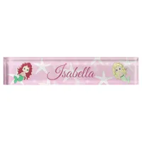 Pink Mermaid and Starfish Name Plate Personalized