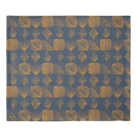 Bold Caribbean Tribal Mudcloth: Navy Blue, Gold Duvet Cover