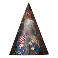 Vintage Happy Birthday America Fireworks Party Hat