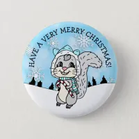 Have a Merry Christmas Cute Festive Squirrel Button