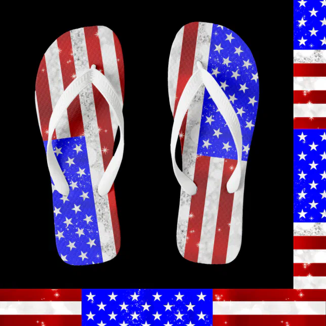 4th of July Celebration - USA flag Flip Flops