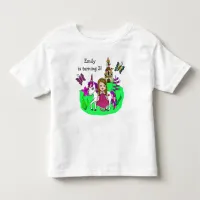 Birthday Girl Princess and Unicorn Age and Name Toddler T-shirt