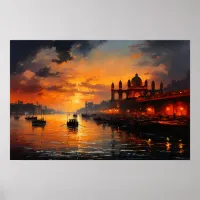 Gateway in the old city in India oil painting Poster