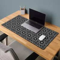 Dark Abstract Geometric patterned  Desk Mat