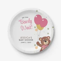 Baby Shower We Can Bearly Wait Pink Girl Napkins Paper Plates