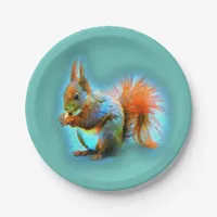 Squirrel in modern style paper plates