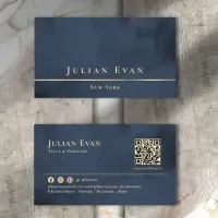 Professional Gold Navy Blue Luxury Business Card