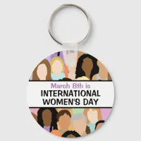 Large International Women's Day - March 8th   Keychain