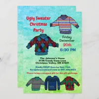 Ugly Sweater Christmas Party Greanleaf Colors, ZPR Invitation